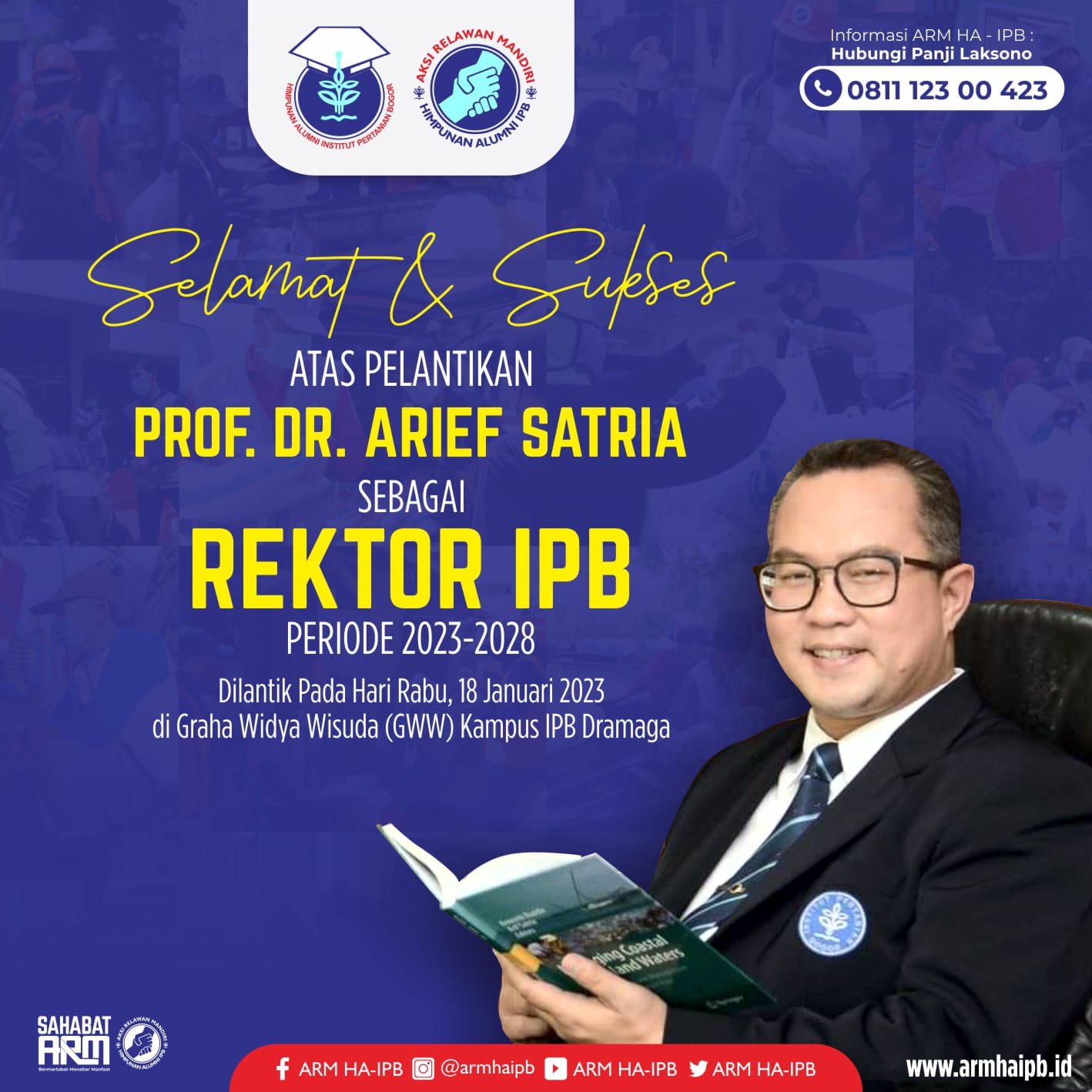 [SELAMAT DAN SUKSES] Pelantikan Rektor IPB 2023 – 2028 – ARM HA IPB